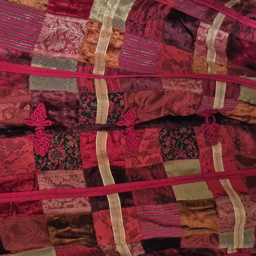 Coldwater Creek Multi-Color Patchwork Velvet Vest - image 5